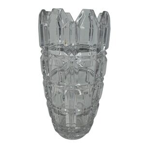 Towle Lead Crystal Vase West Germany 24% Cut Glass‎ Heavy 9" Vintage
